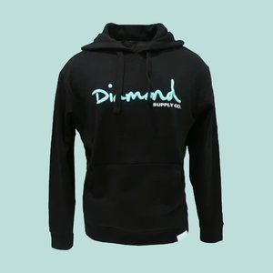 Diamond Supply Co. Mens Pullover Hoodie Black and Green Size XL New Authentic